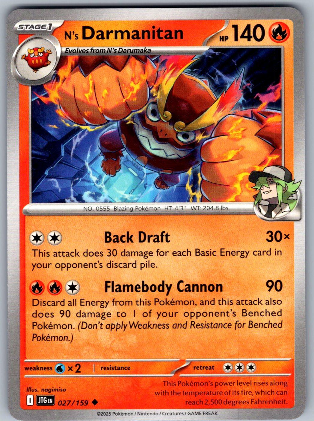 N's Darmanitan 027/159 Journey Together Pokemon