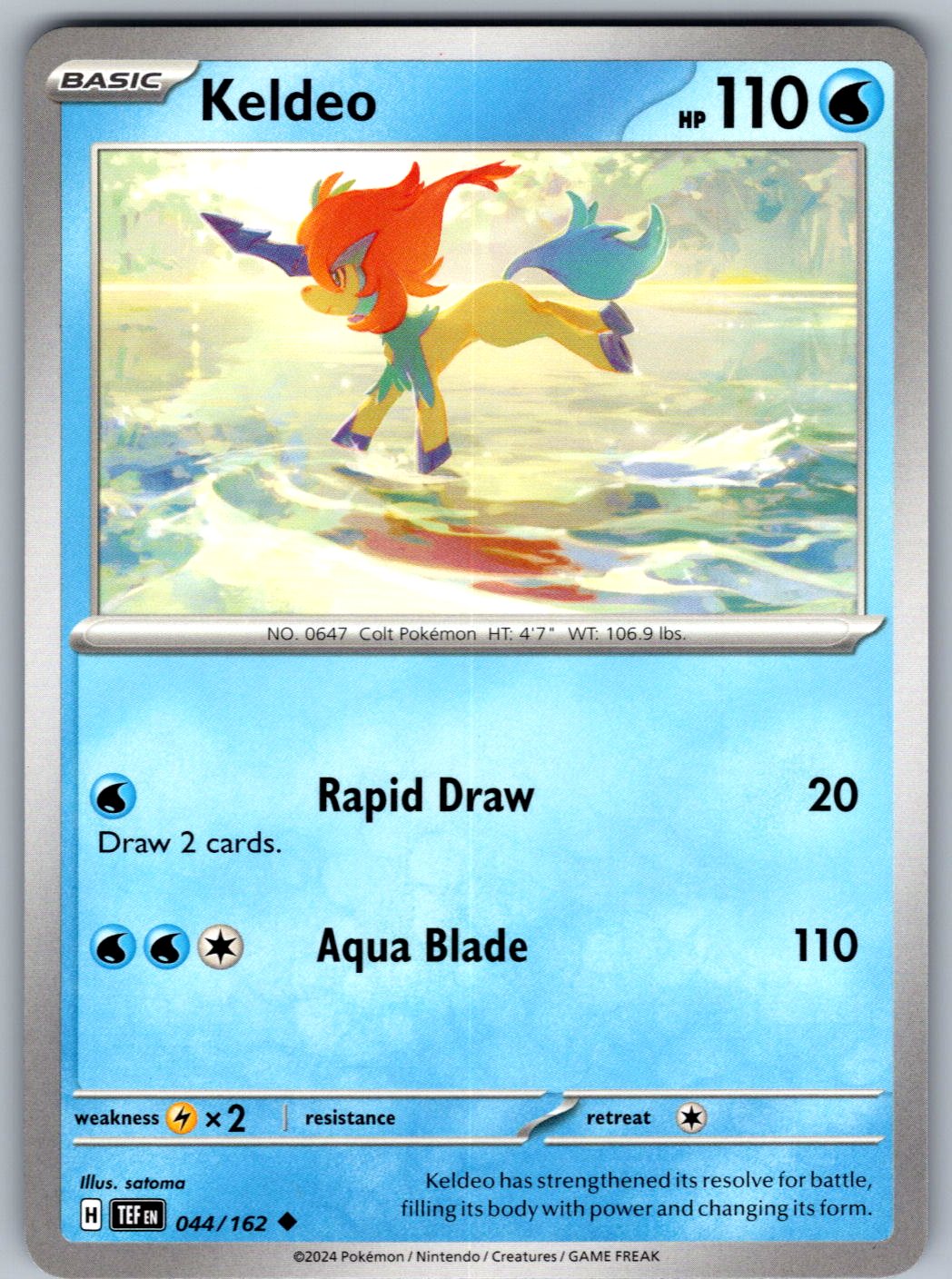Keldeo 044/162 Temporal Forces Pokemon
