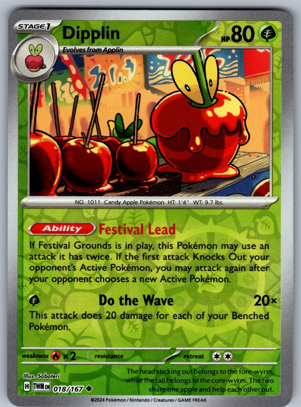 Dipplin 018/167 Twilight Masquerade Pokemon Reverse Holo