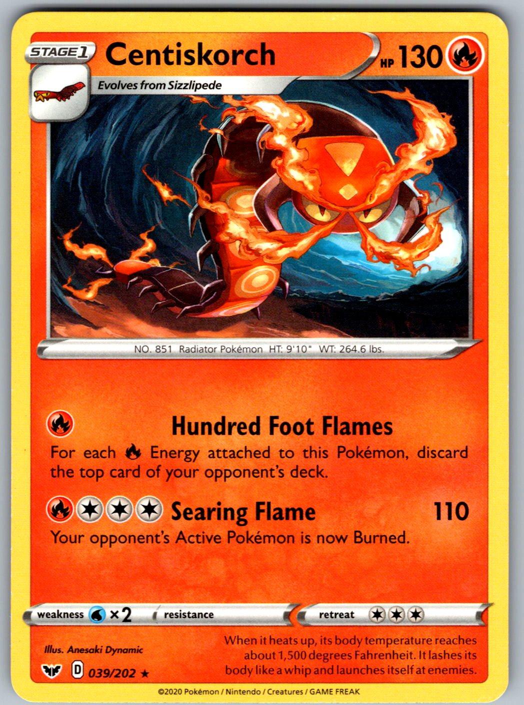 Centiskorch 039/202 Sword & Shield Pokemon