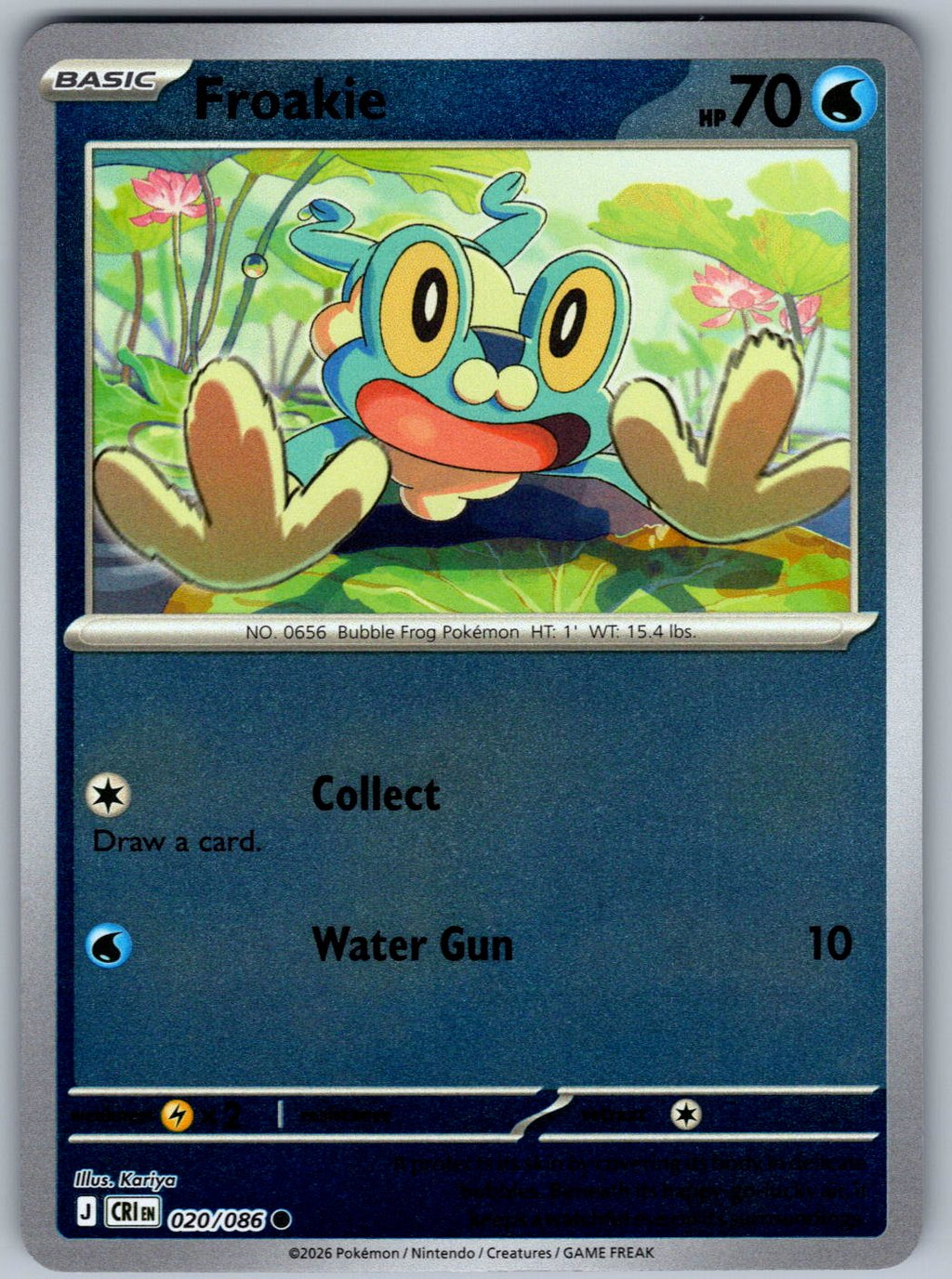 Froakie 020/086 Chaos Rising Pokemon Reverse Holo