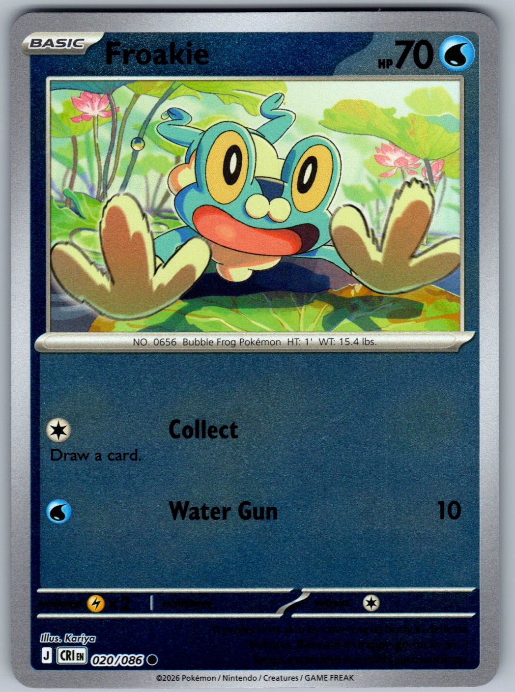 Froakie 020/086 Chaos Rising Pokemon Reverse Holo