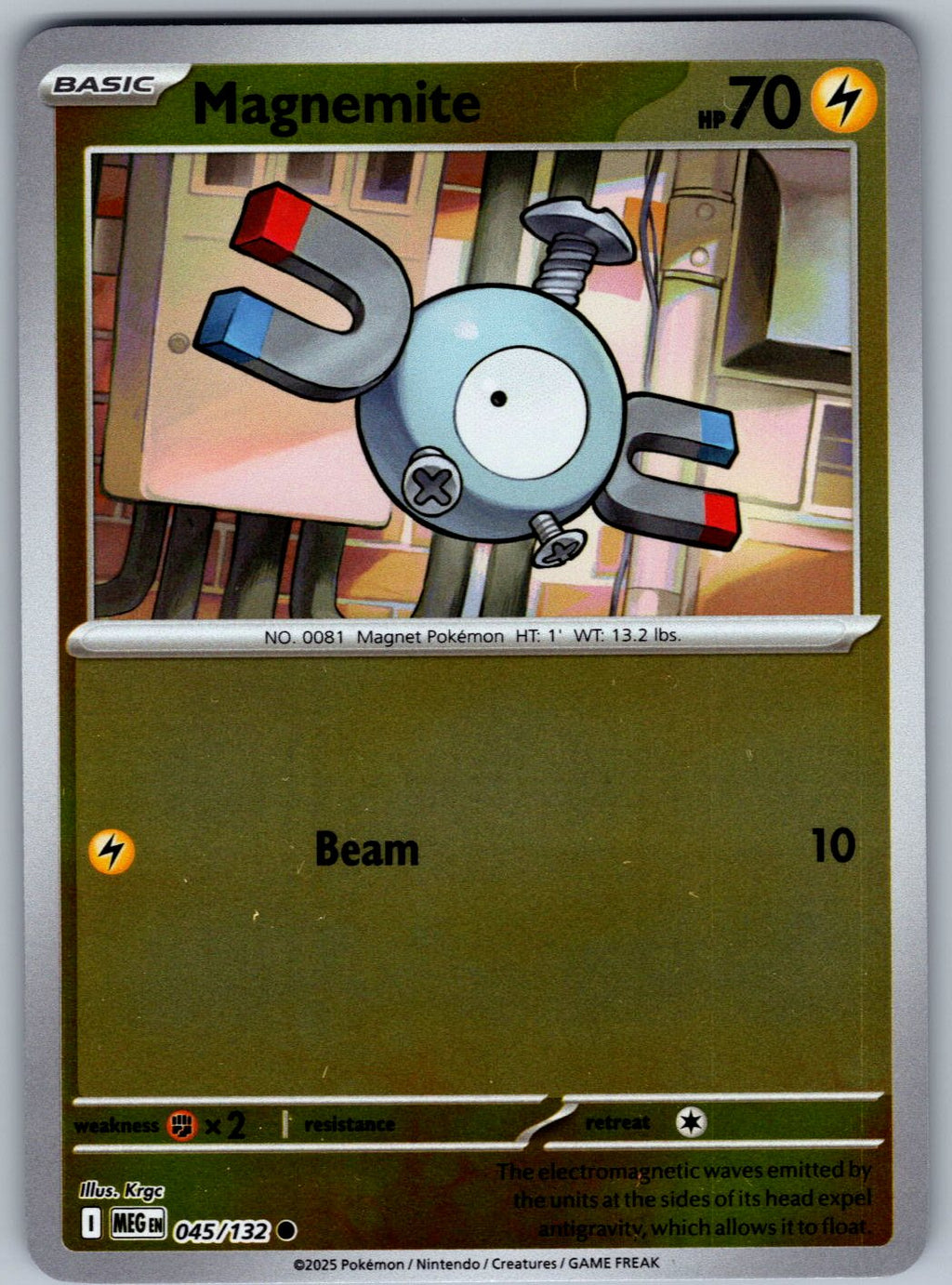 Magnemite 045/132 Mega Evolution Pokemon Reverse Holo