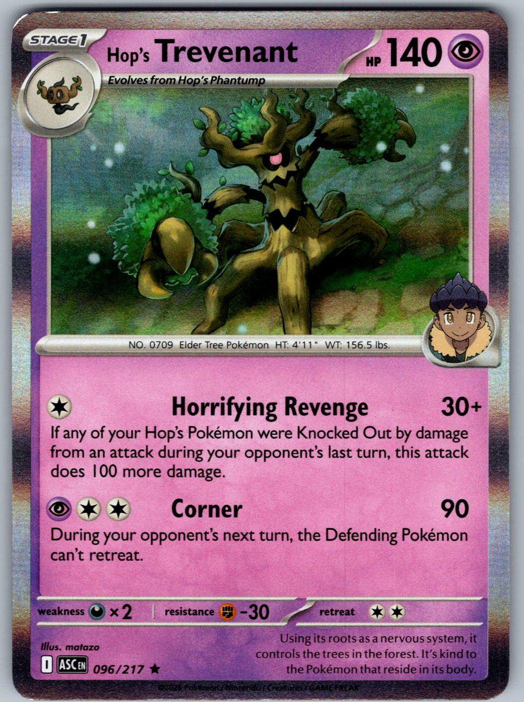 Hop's Trevenant 096/217 Ascended Heroes Pokemon Holo