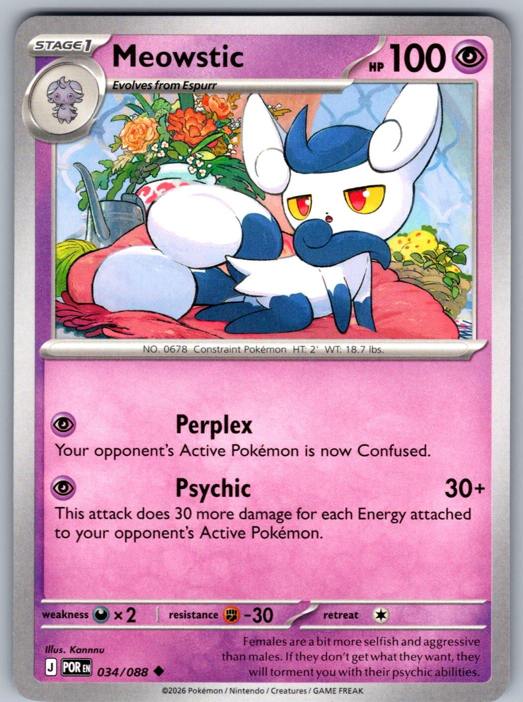 Meowstic 034/088 Perfect Order Pokemon
