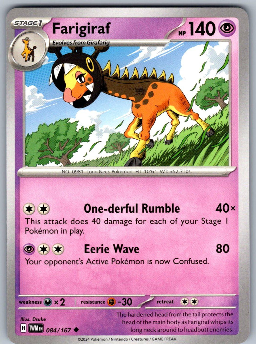 Farigiraf 084/167 Twilight Masquerade Pokemon