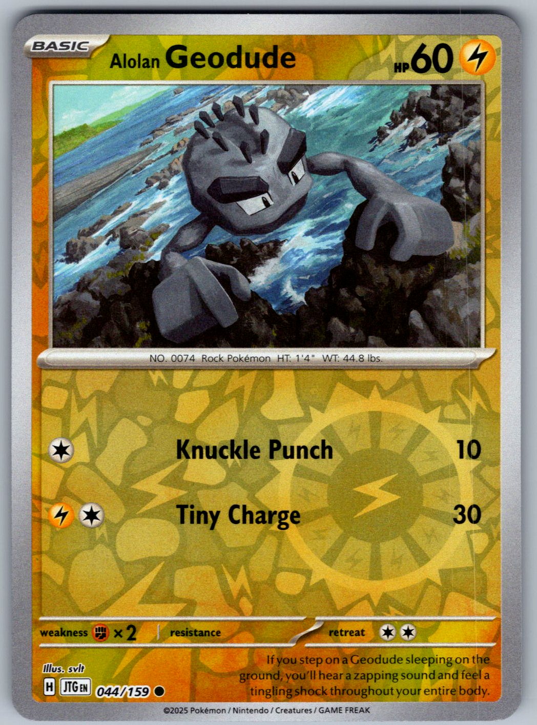 Alolan Geodude 044/159 Journey Together Pokemon Reverse Holo