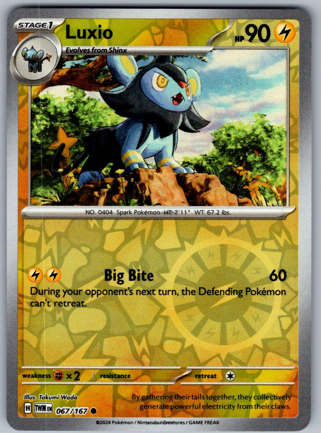 Luxio 067/167 Twilight Masquerade Pokemon Reverse Holo