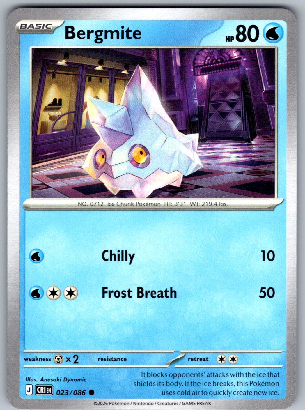 Bergmite 023/086 Chaos Rising Pokemon