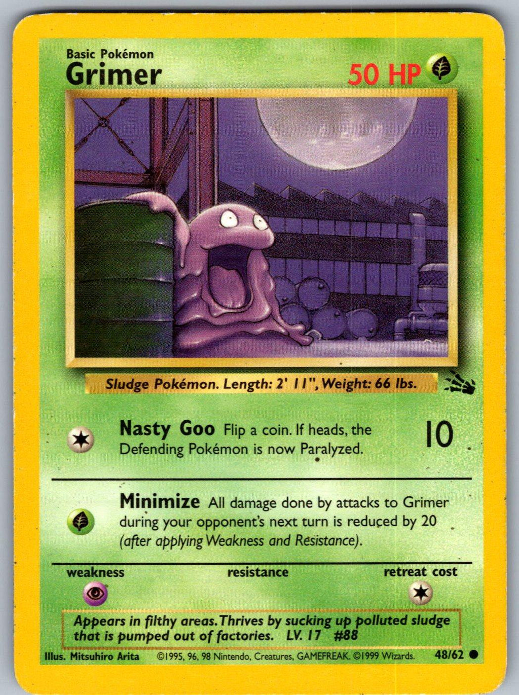 Grimer 48/62 Fossil Pokemon Unlimited