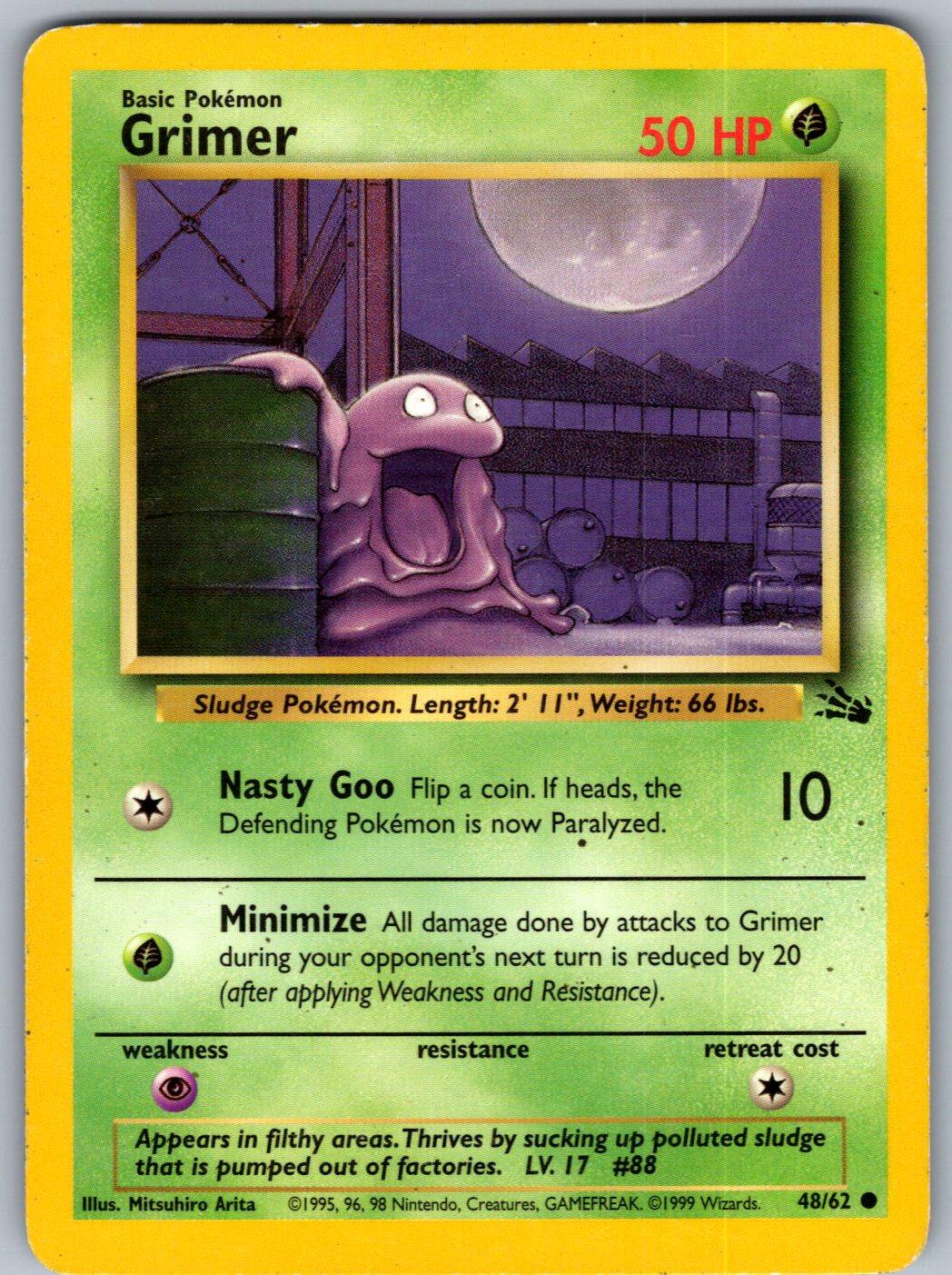 Grimer 48/62 Fossil Pokemon Unlimited