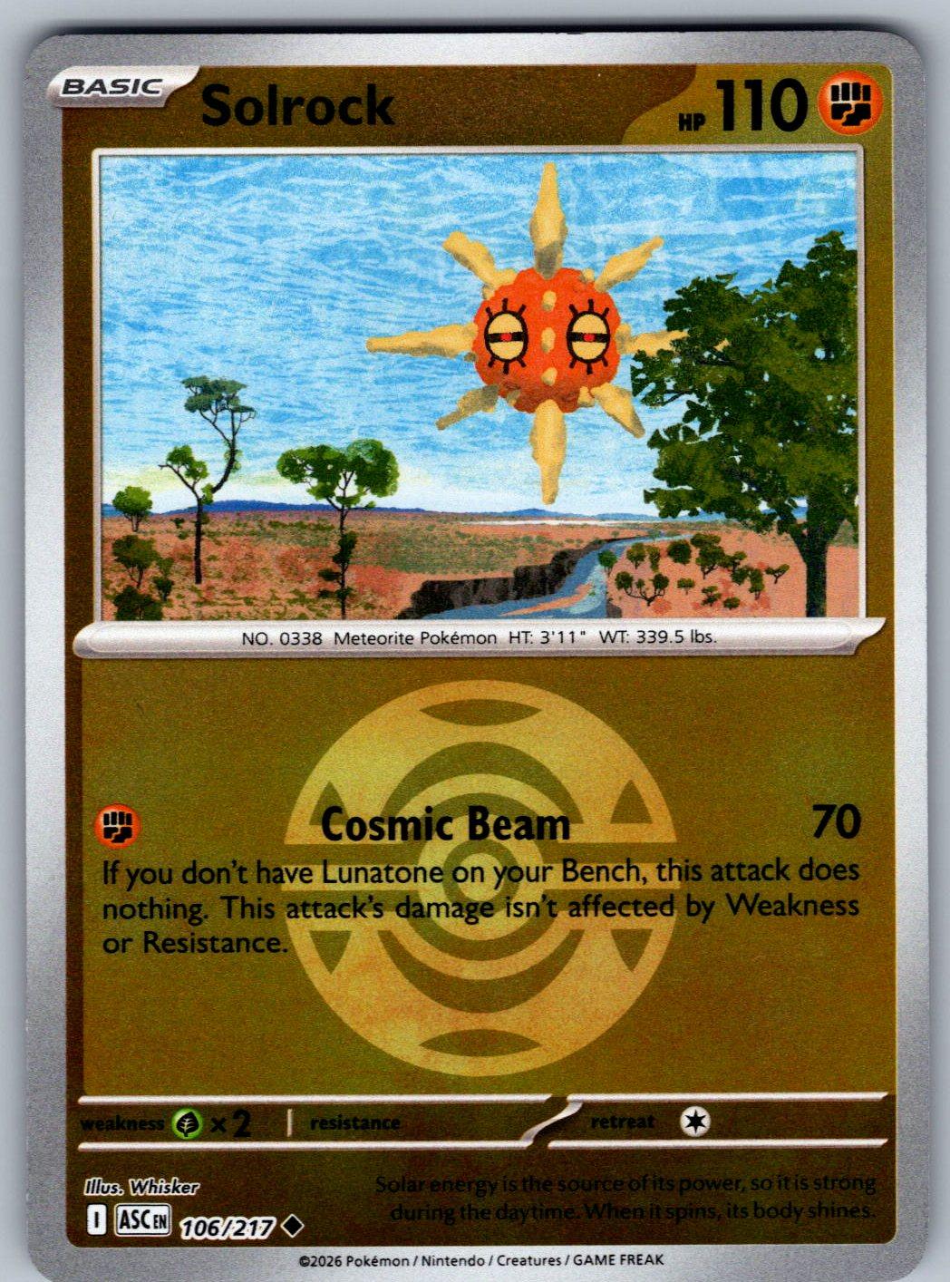 Solrock (Dusk Ball) 106/217 Ascended Heroes Pokemon Reverse Holo