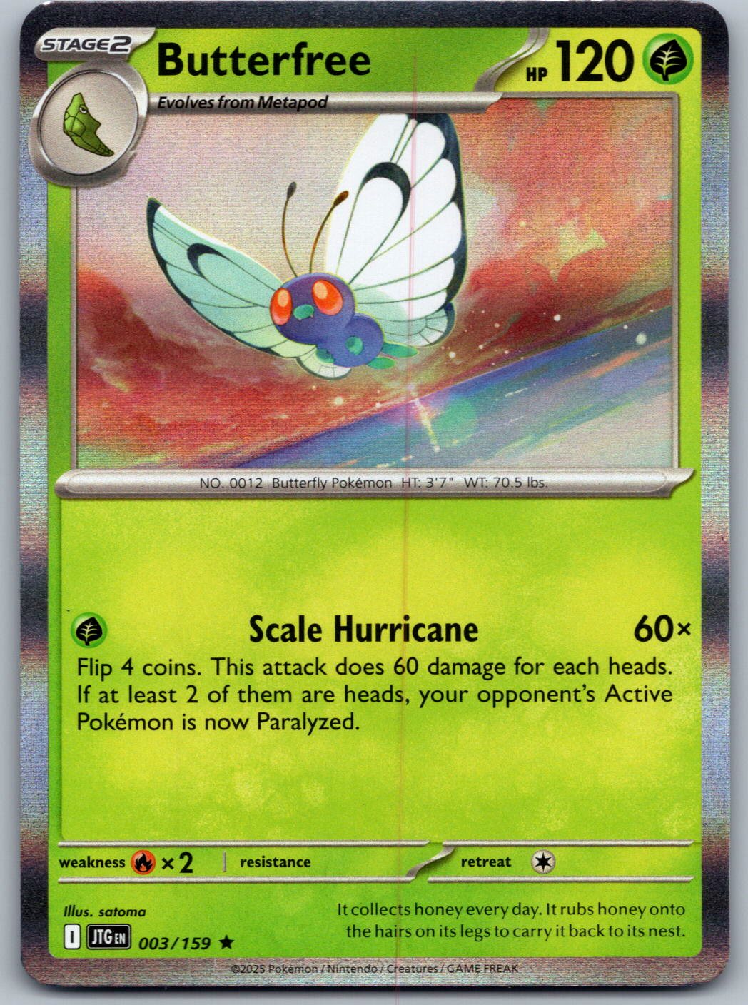 Butterfree 003/159 Journey Together Pokemon Holo