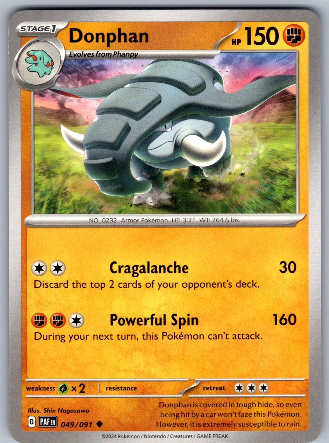 Donphan 049/091 Paldean Fates Pokemon