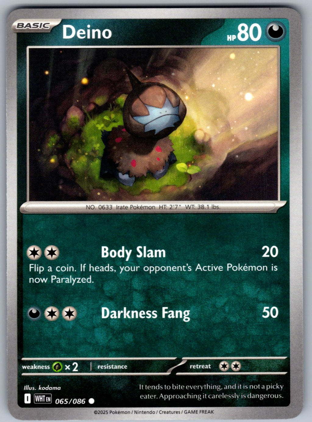 Deino 065/086 White Flare Pokemon