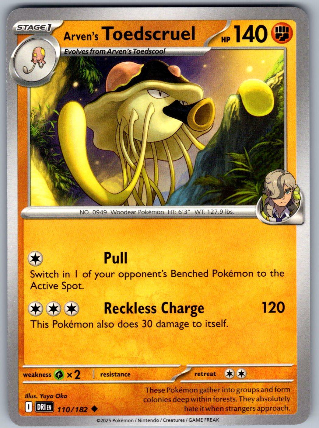 Arven's Toedscruel 110/182 Destined Rivals Pokemon
