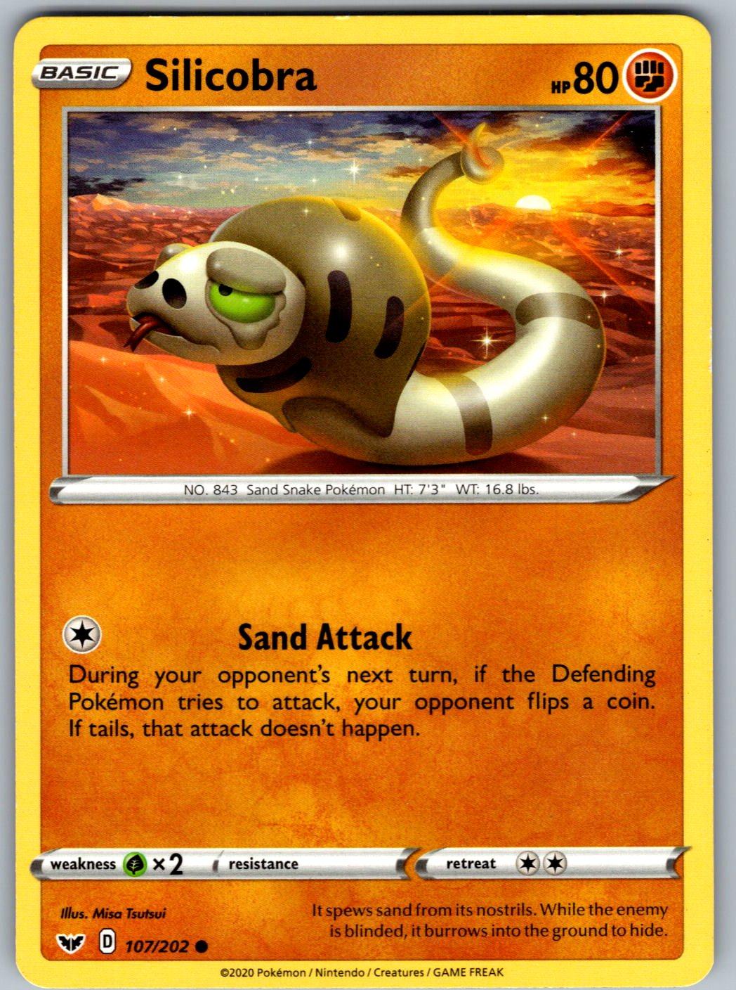 Silicobra 107/202 Sword & Shield Pokemon