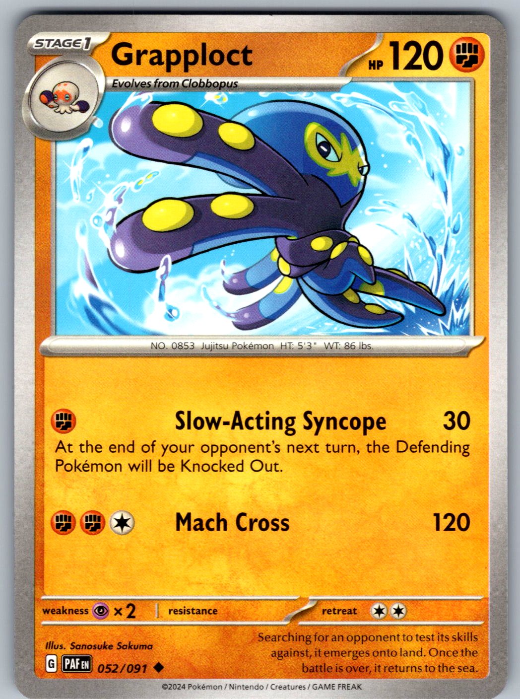 Grapploct 052/091 Paldean Fates Pokemon