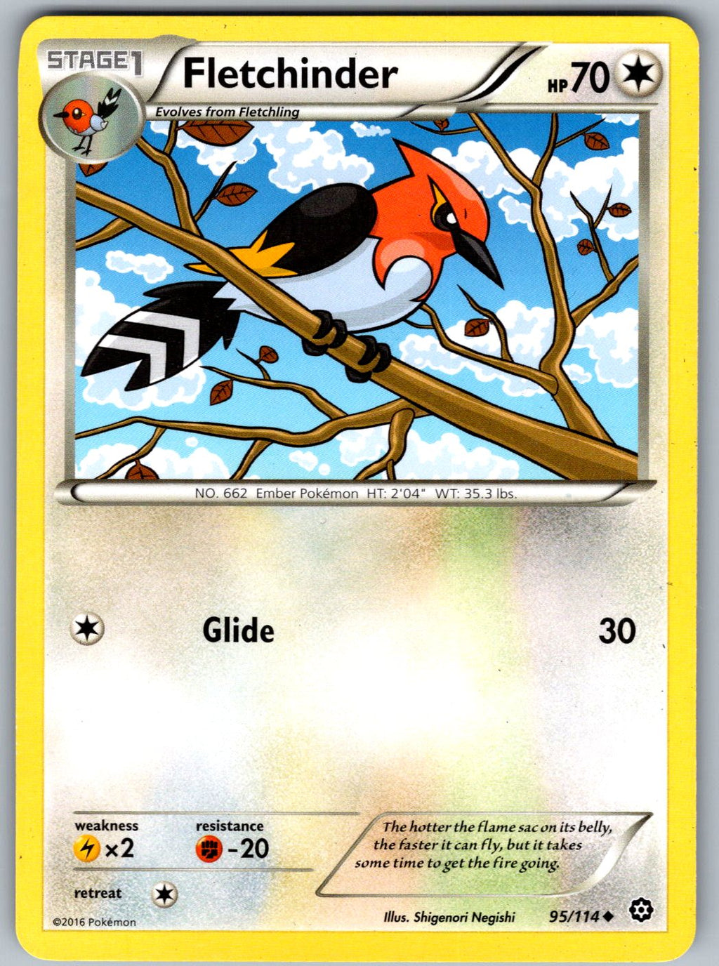 Fletchinder 95/114 Steam Siege Pokemon