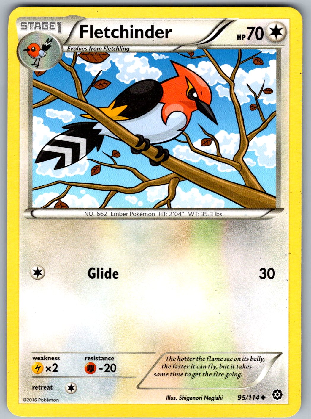 Fletchinder 95/114 Steam Siege Pokemon