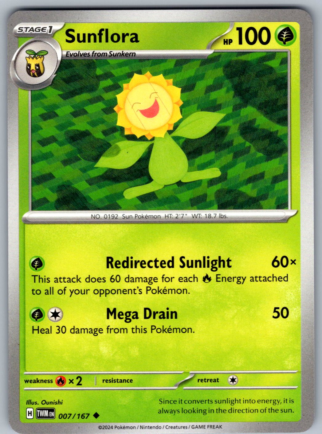 Sunflora 007/167 Twilight Masquerade Pokemon