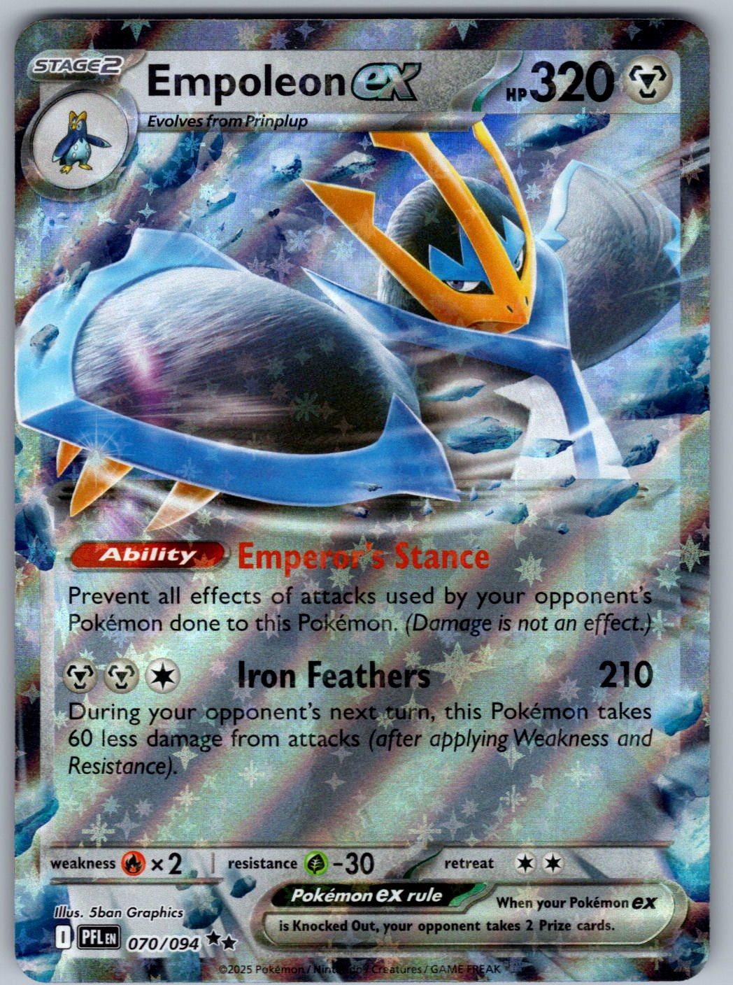 Empoleon ex 070/094 Phantasmal Flames Pokemon Holo