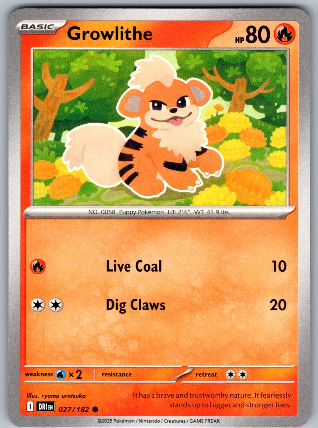 Growlithe 027/182 Destined Rivals Pokemon