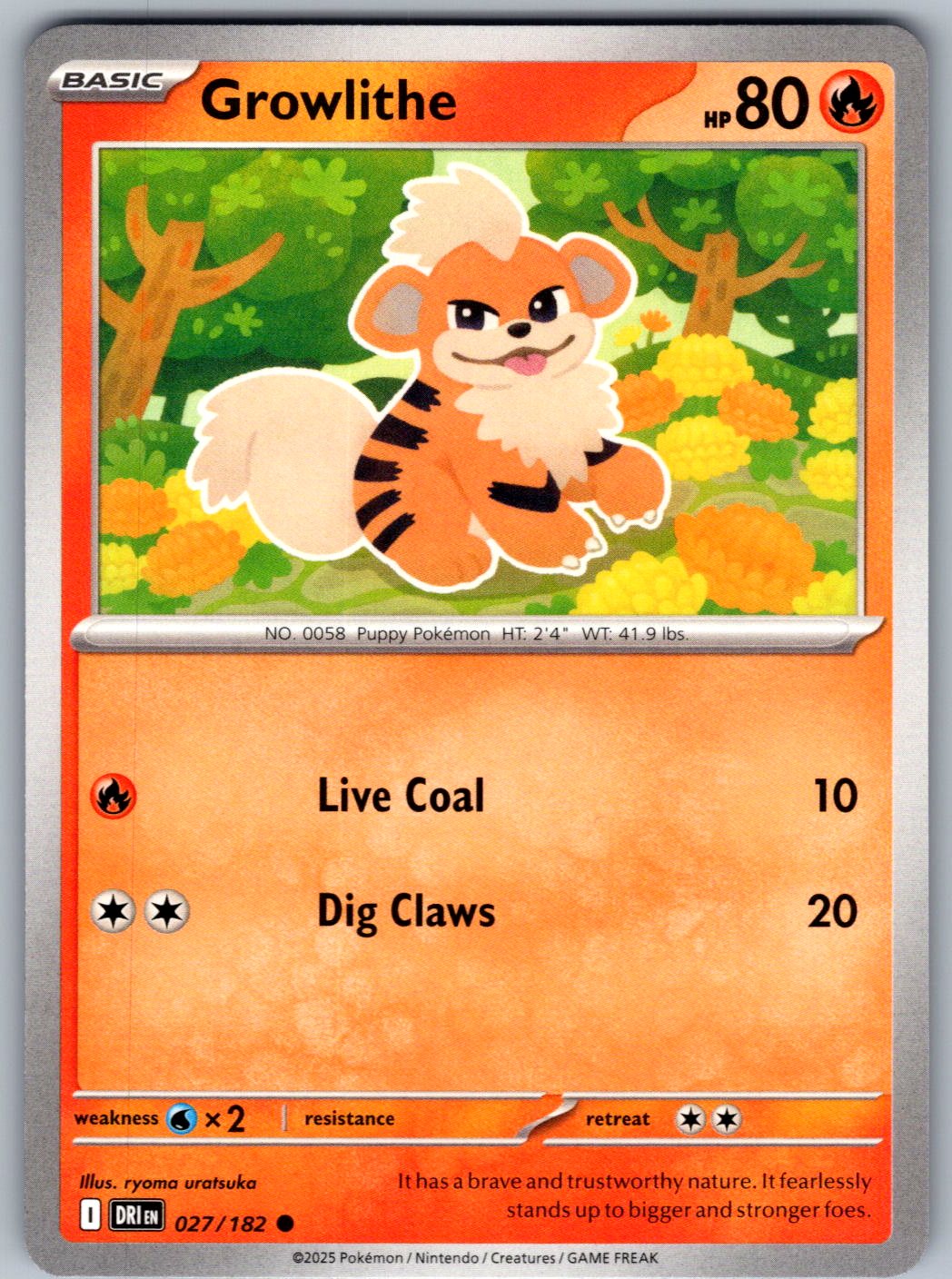 Growlithe 027/182 Destined Rivals Pokemon