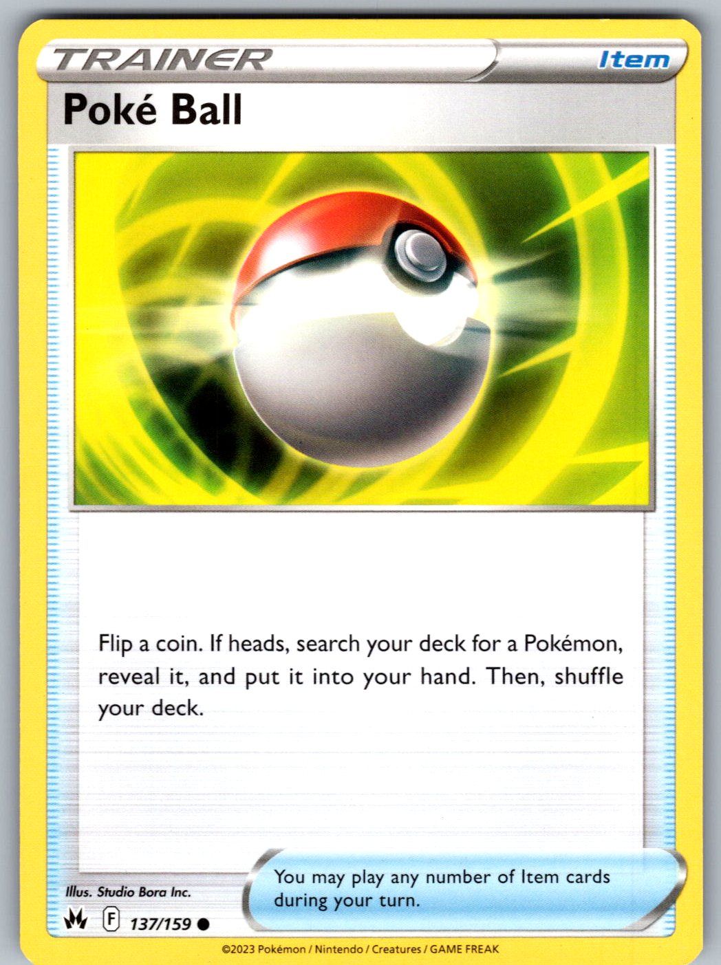 Poke Ball 137/159 Crown Zenith Pokemon Reverse Holo