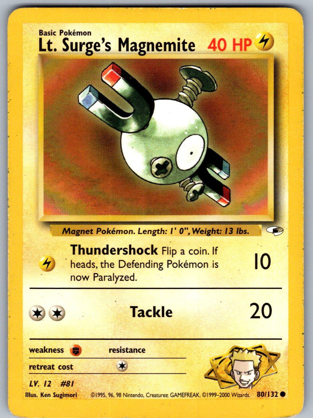 Lt. Surge's Magnemite 80/132 Gym Heroes Pokemon Unlimited