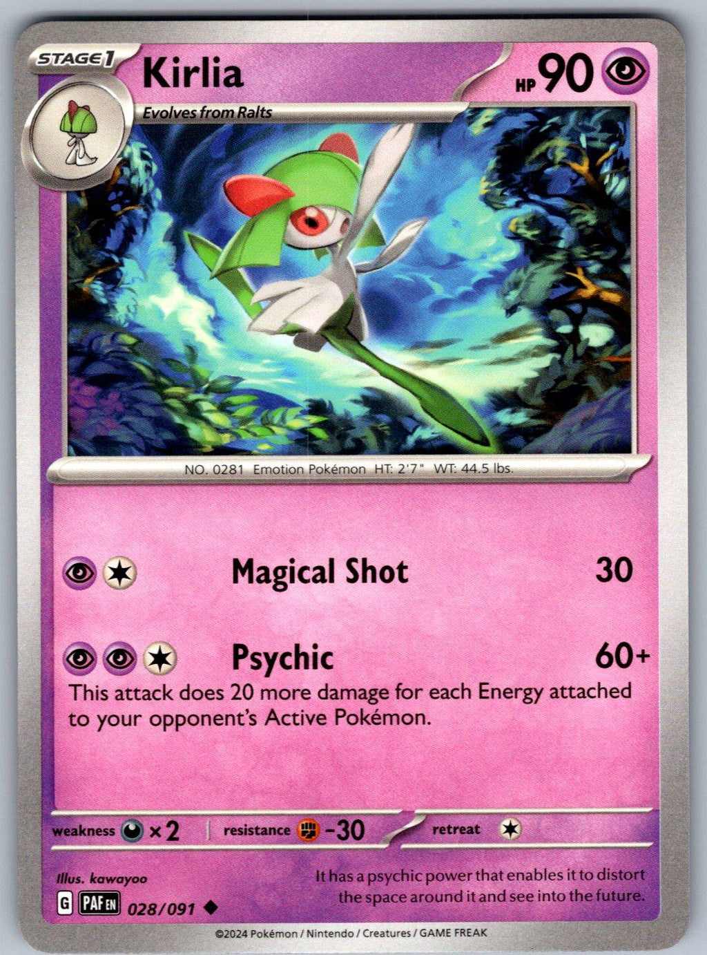 Kirlia 028/091 Paldean Fates Pokemon
