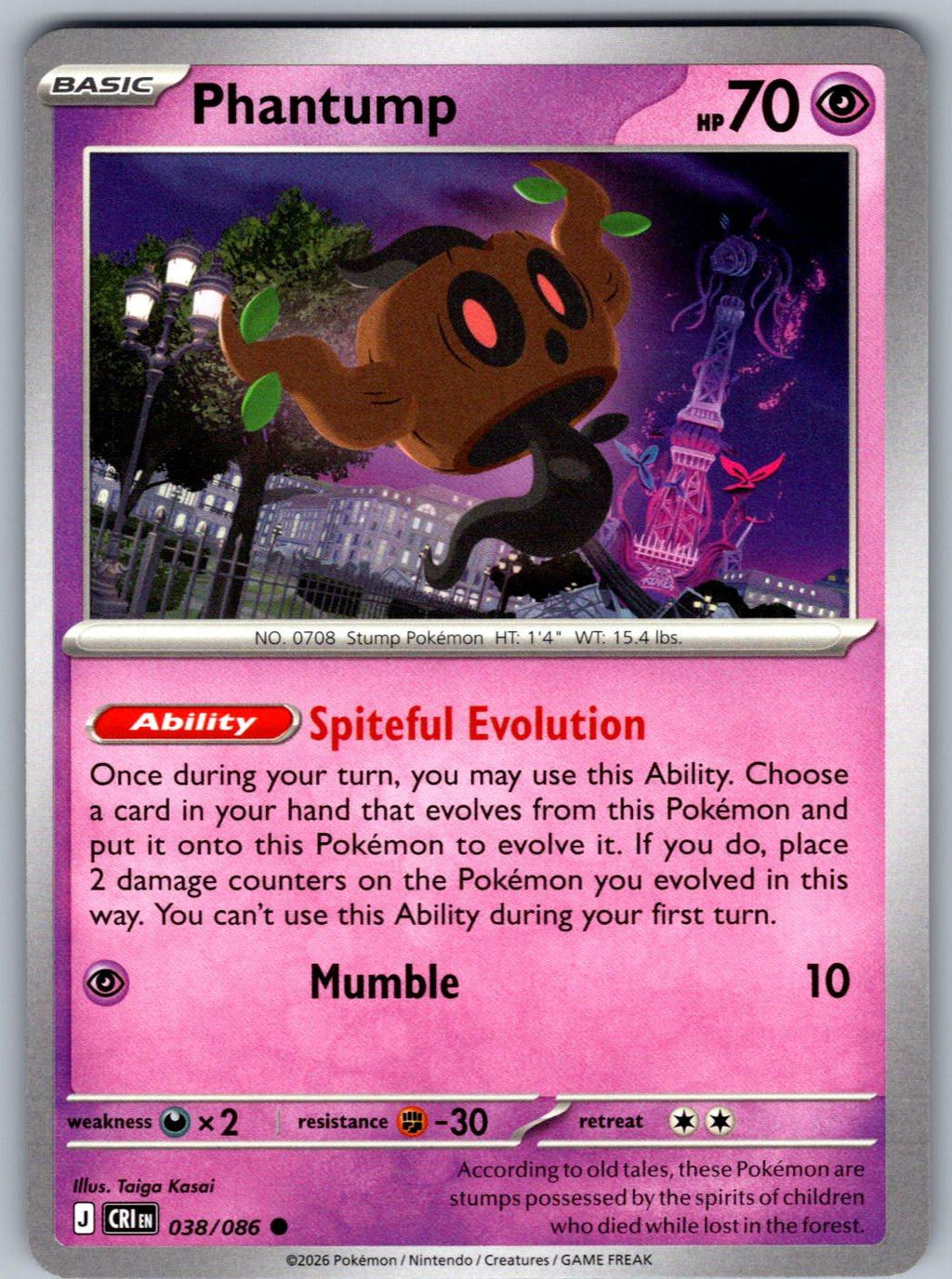 Phantump 038/086 Chaos Rising Pokemon