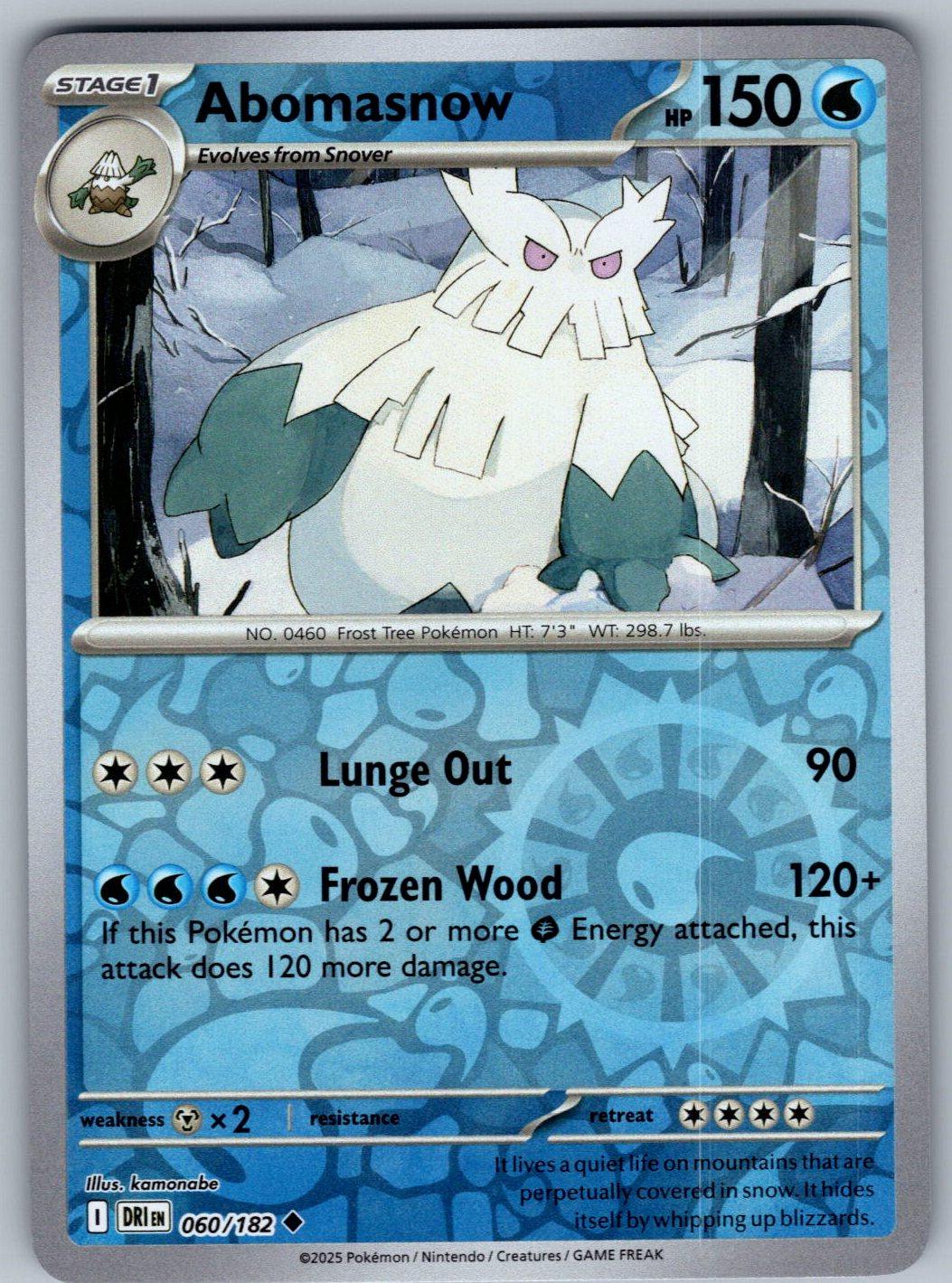 Abomasnow 060/182 Destined Rivals Pokemon Reverse Holo