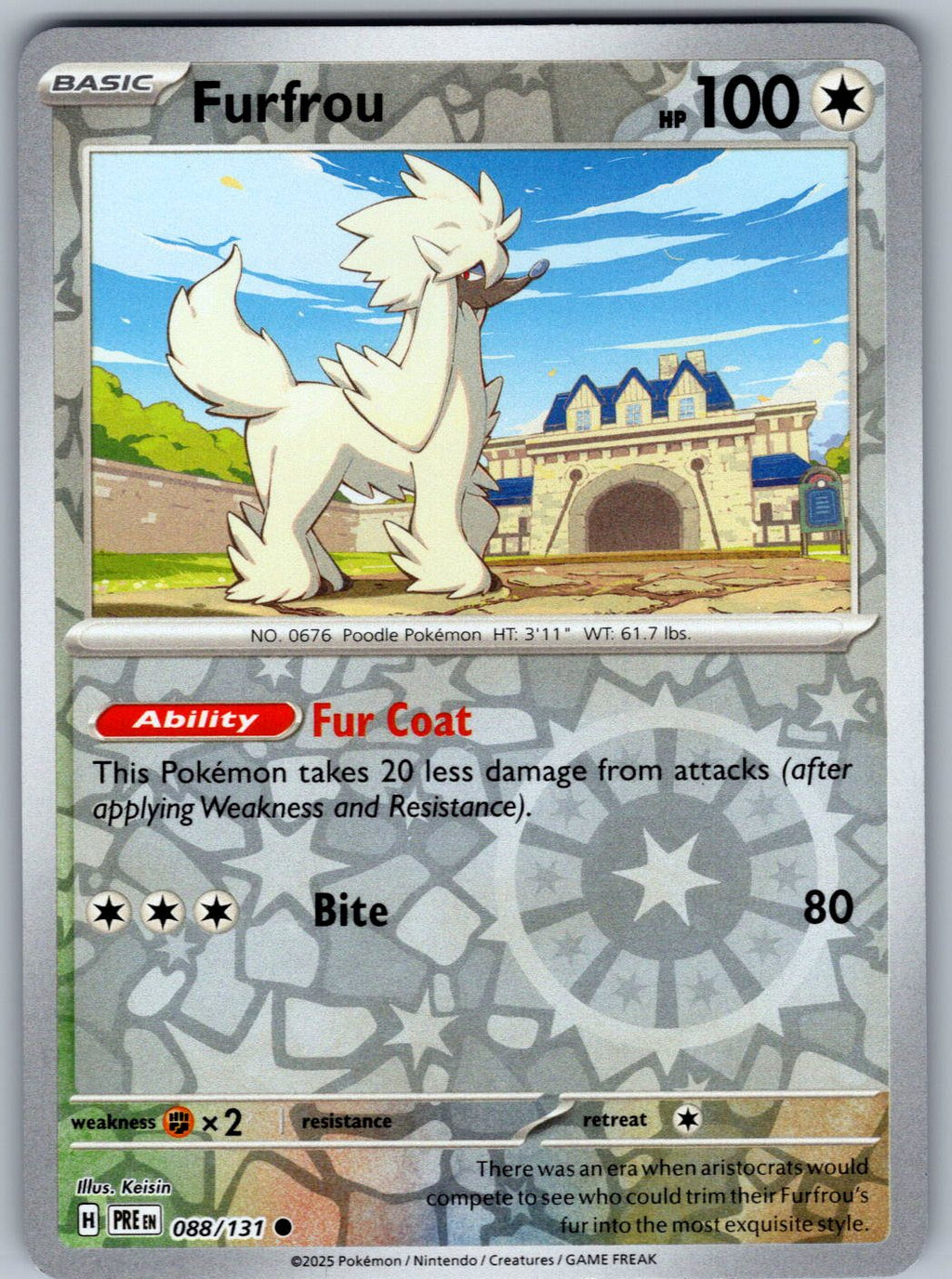 Furfrou 088/131 Prismatic Evolutions Pokemon Reverse Holo