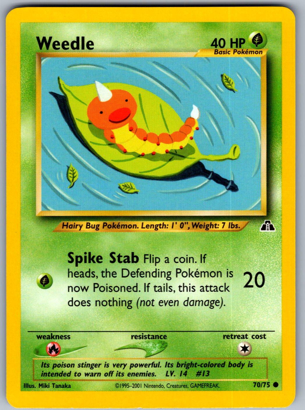 Weedle 70/75 Neo Discovery Pokemon Unlimited