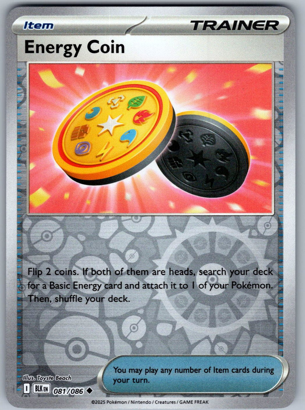 Energy Coin 081/086 Black Bolt Pokemon Reverse Holo