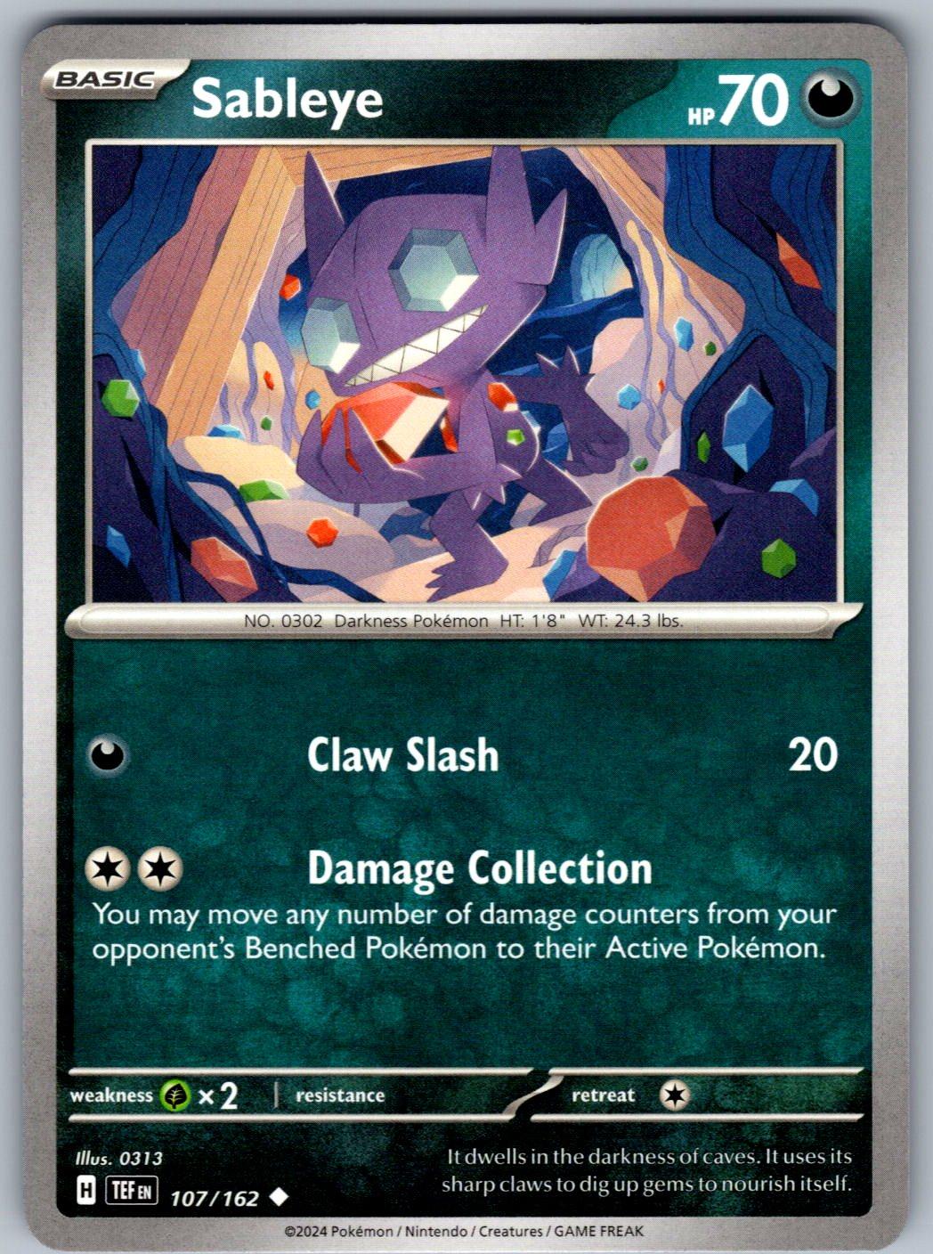 Sableye 107/162 Temporal Forces Pokemon