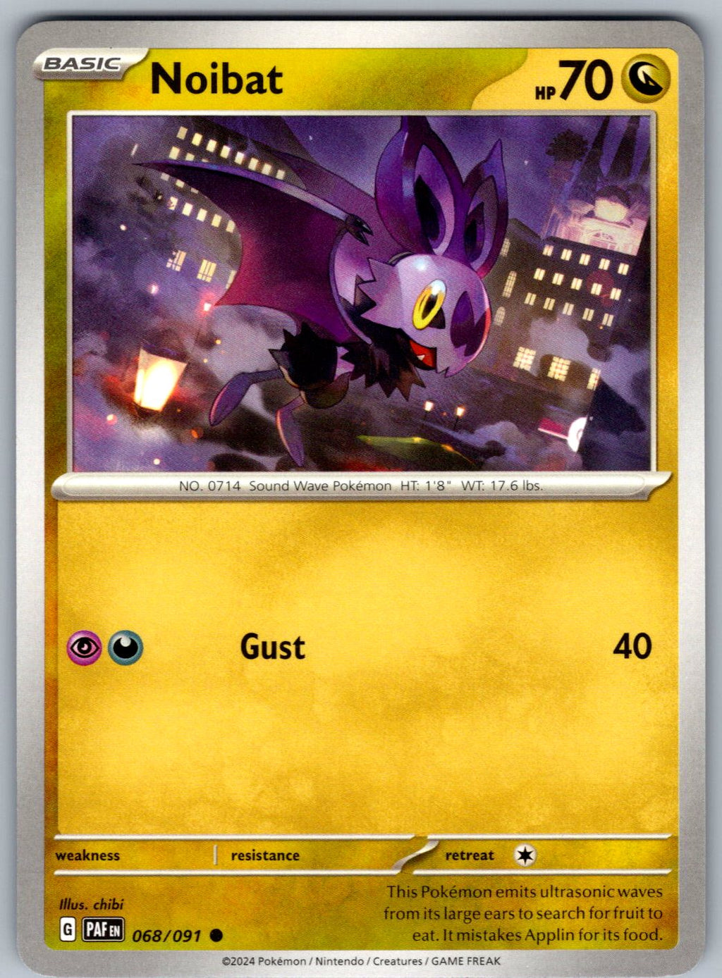 Noibat 068/091 Paldean Fates Pokemon