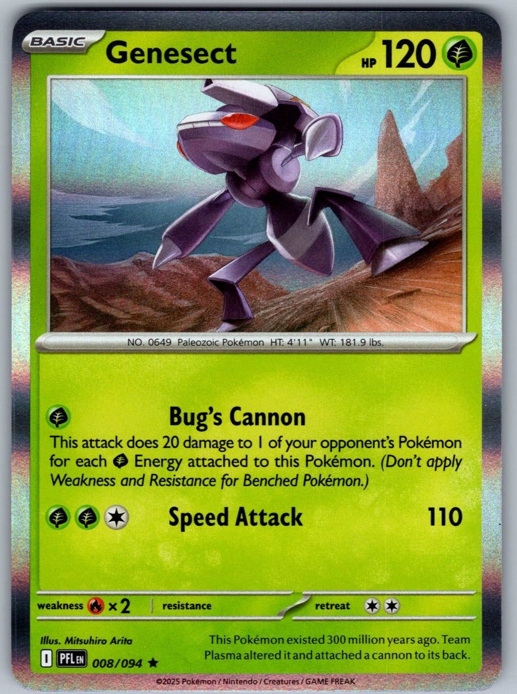 Genesect 008/094 Phantasmal Flames Pokemon Holo