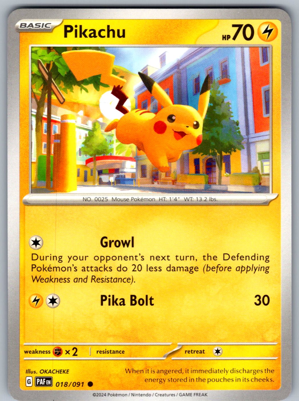 Pikachu 018/091 Paldean Fates Pokemon