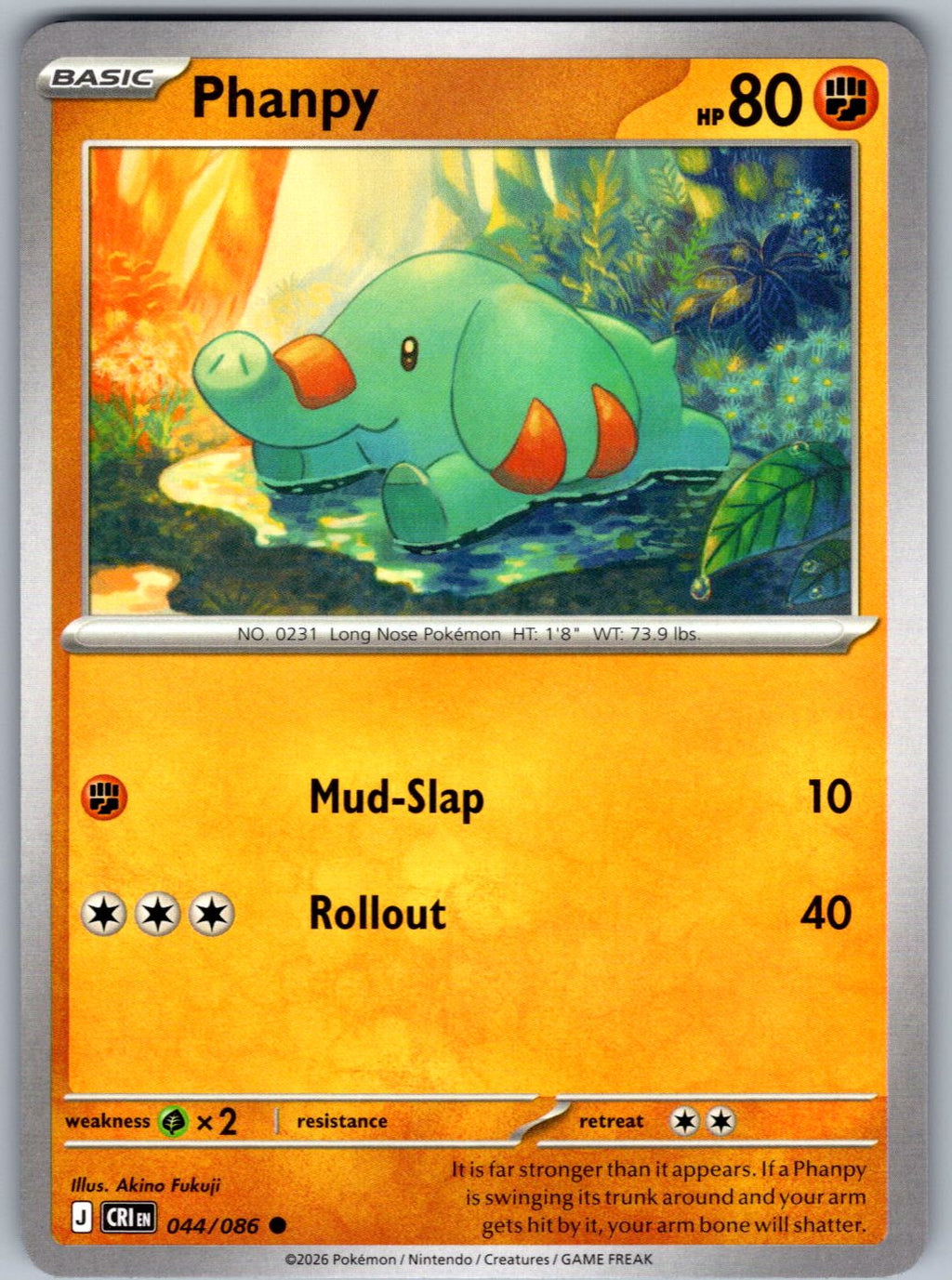 Phanpy 044/086 Chaos Rising Pokemon