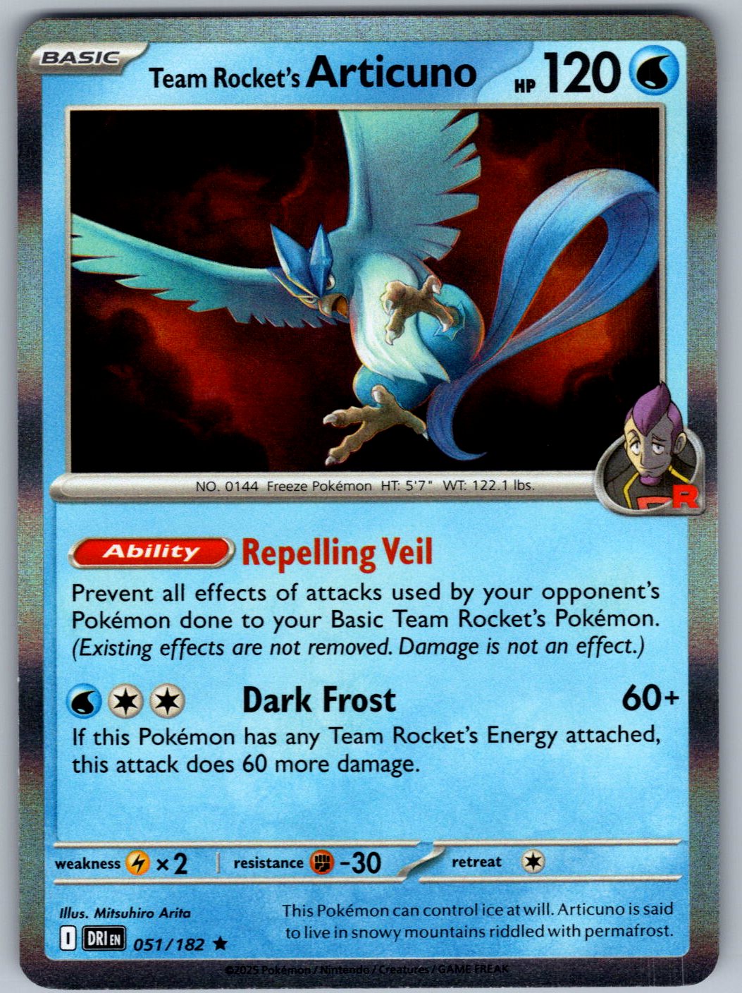 Team Rocket's Articuno 051/182 Destined Rivals Pokemon Holo