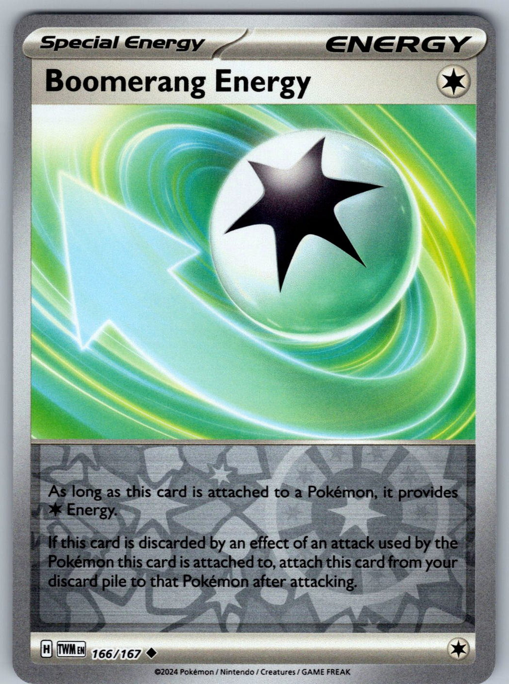 Boomerang Energy 166/167 Twilight Masquerade Pokemon Reverse Holo