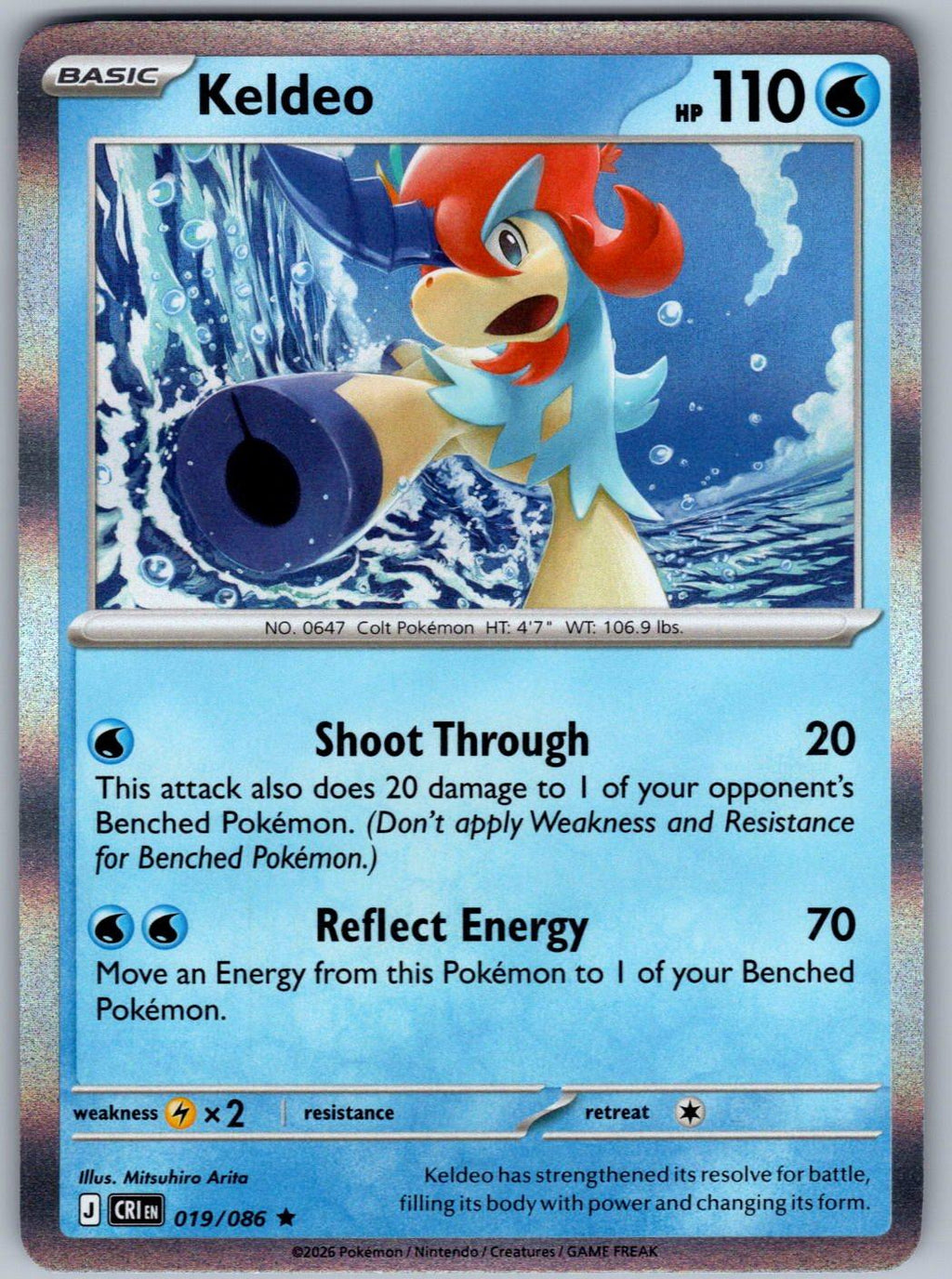 Keldeo 019/086 Chaos Rising Pokemon Holo