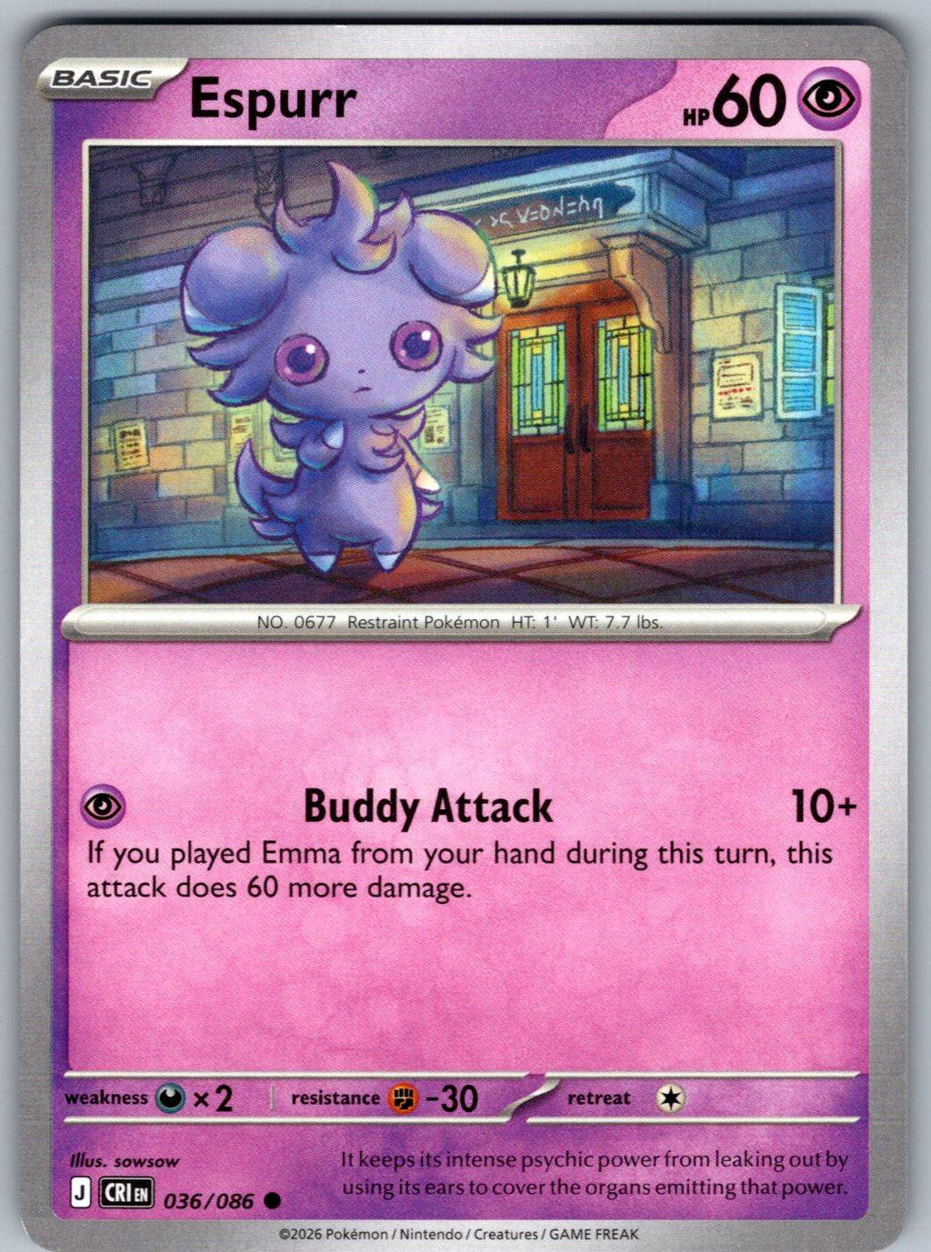 Espurr 036/086 Chaos Rising Pokemon