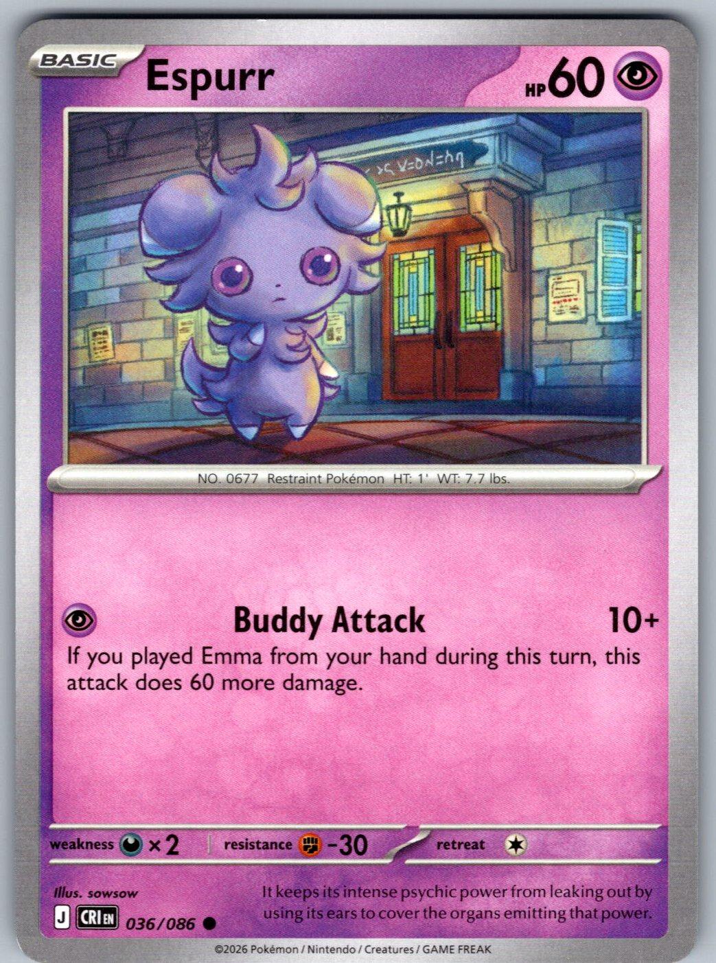 Espurr 036/086 Chaos Rising Pokemon