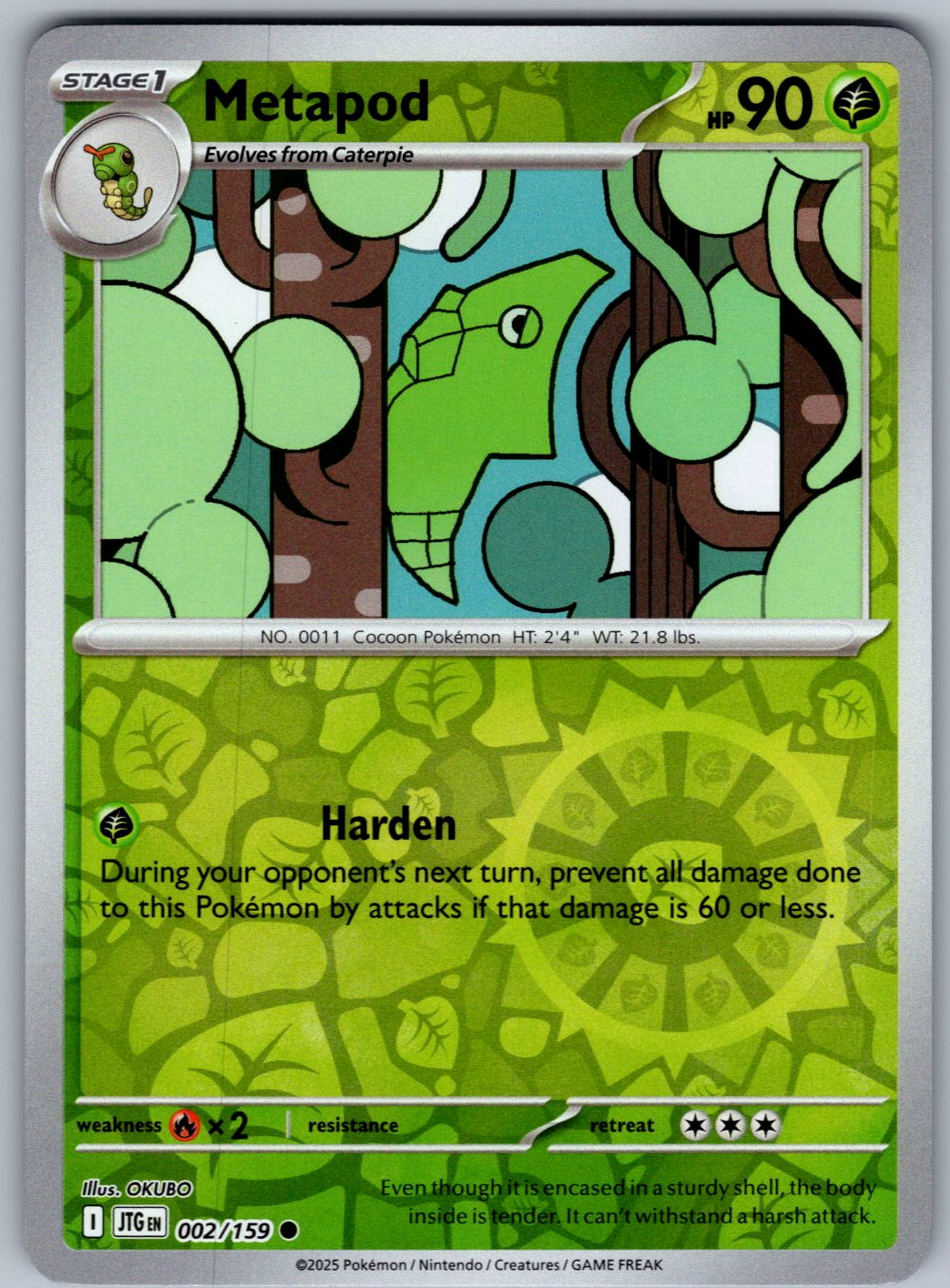 Metapod 002/159 Journey Together Pokemon Reverse Holo