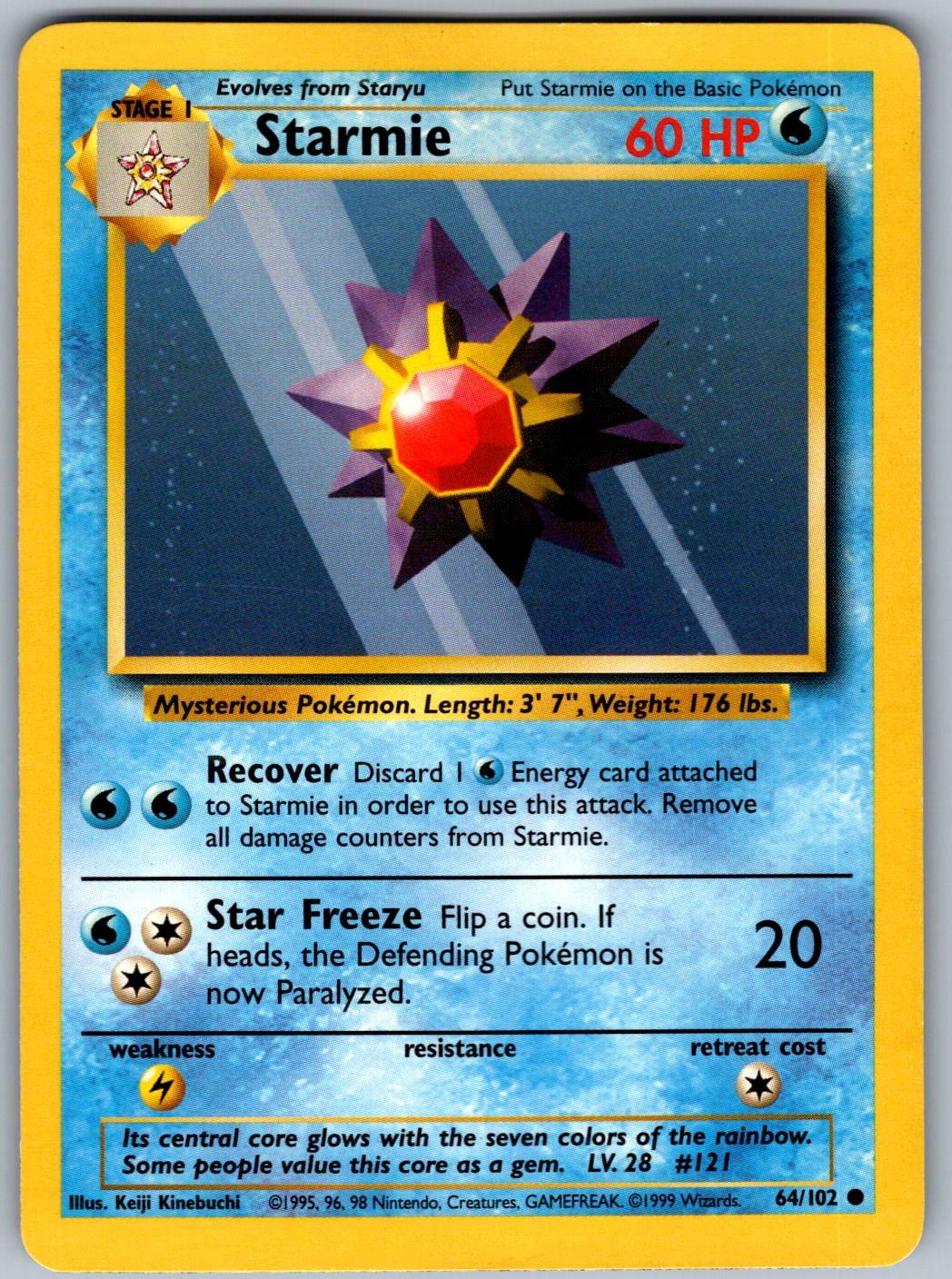 Starmie 64/102 Base Set Unlimited Pokemon