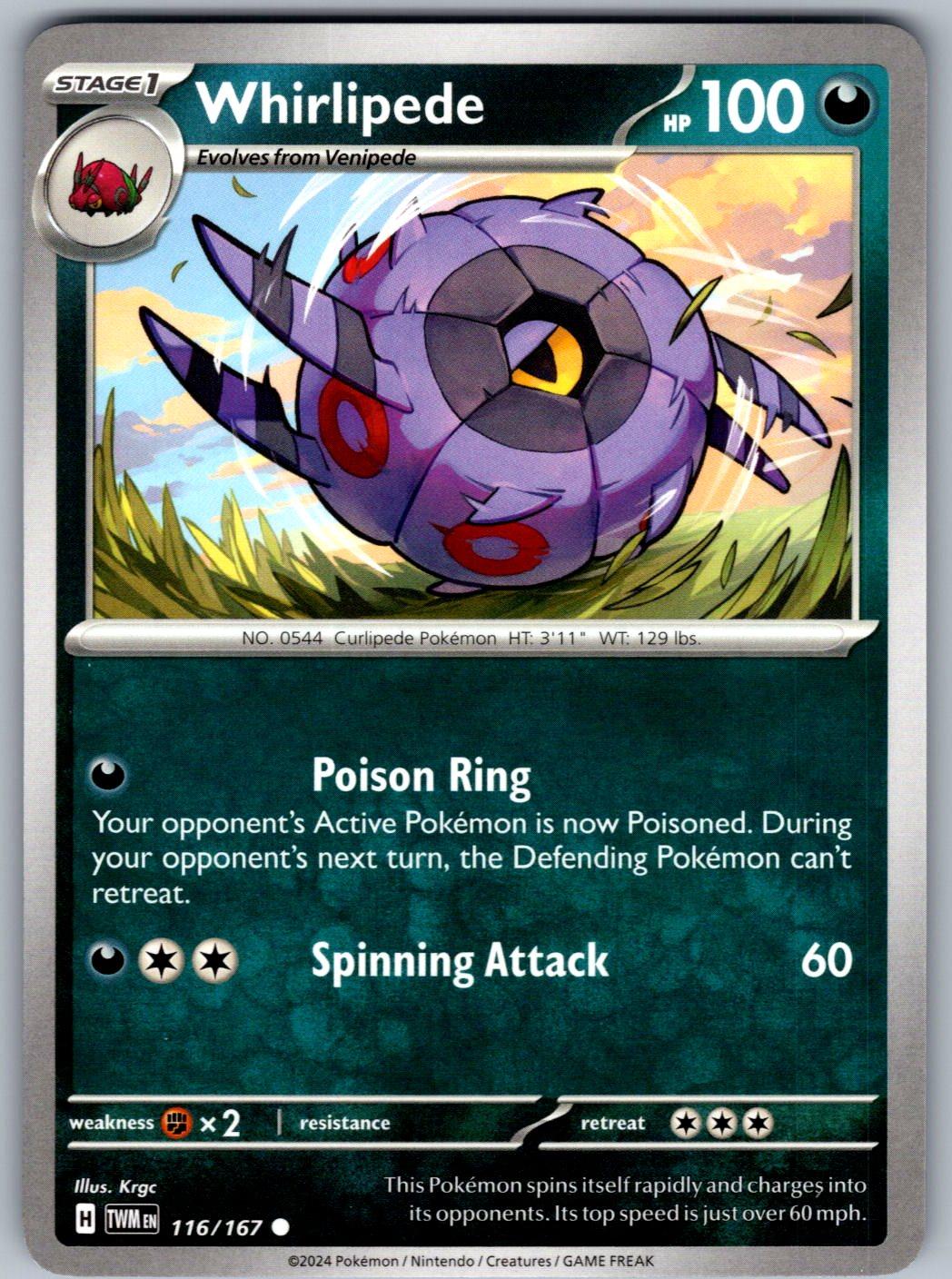 Whirlipede 116/167 Twilight Masquerade Pokemon