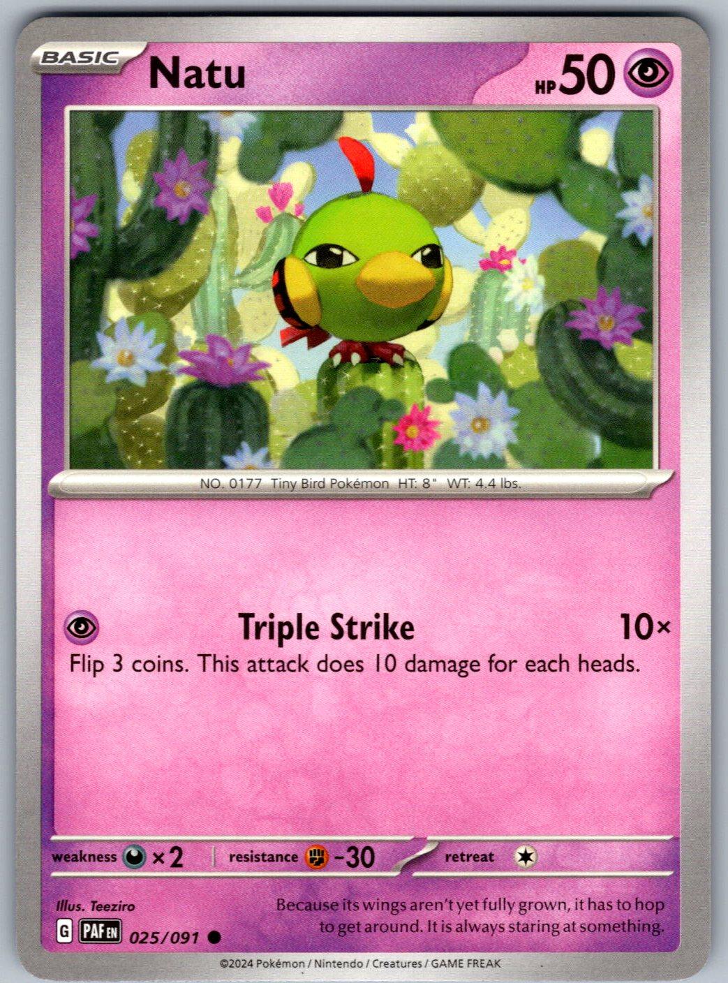 Natu 025/091 Paldean Fates Pokemon